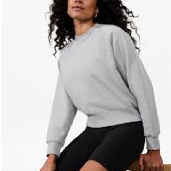 ATHLETA GRAY CASTLE PEAK SLUB CREWNECK SWEATSHIRT SIZE MED - Picture 1 of 5